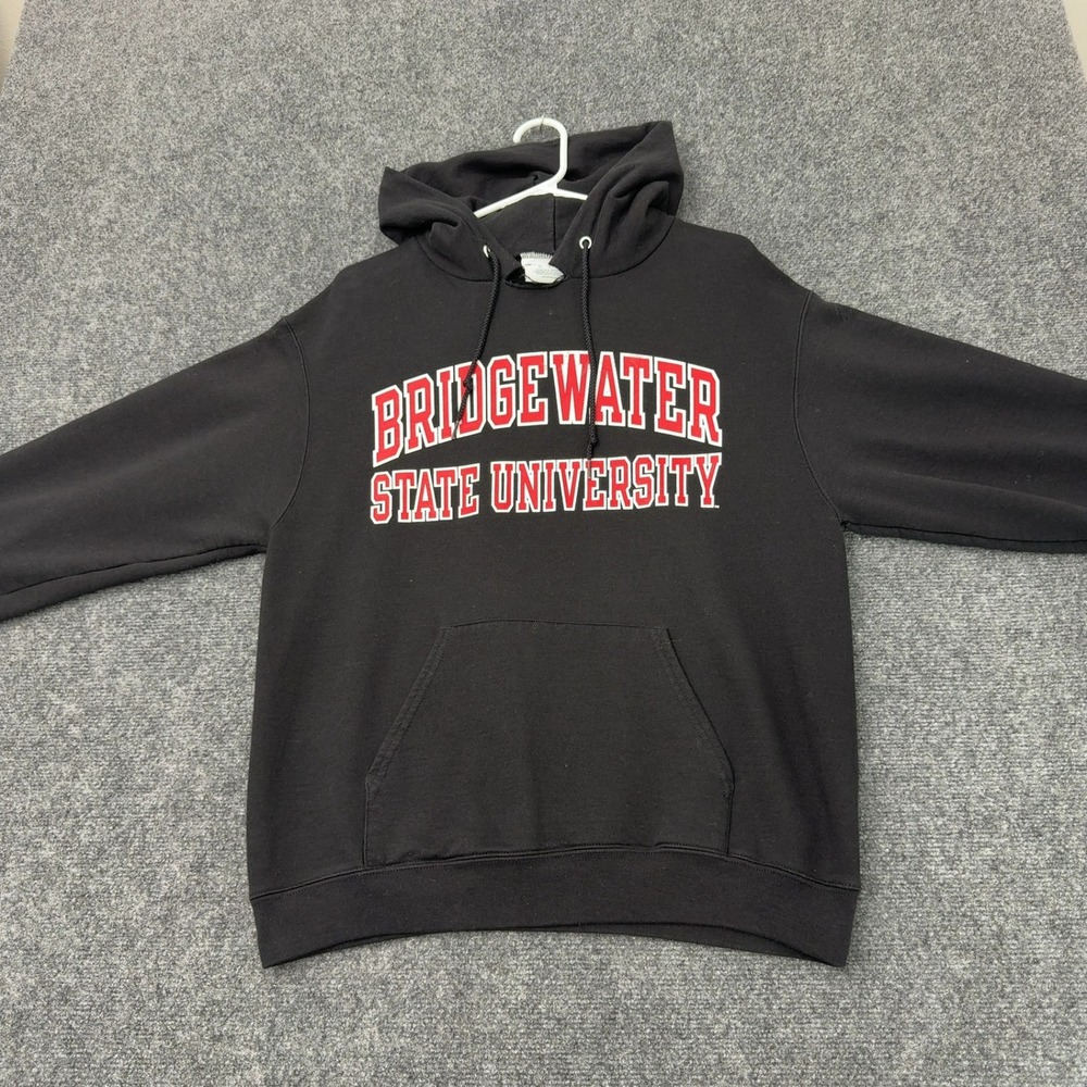 Bridgewater State University Champion Hoodie M Black Fleece Pullover Collegiate
